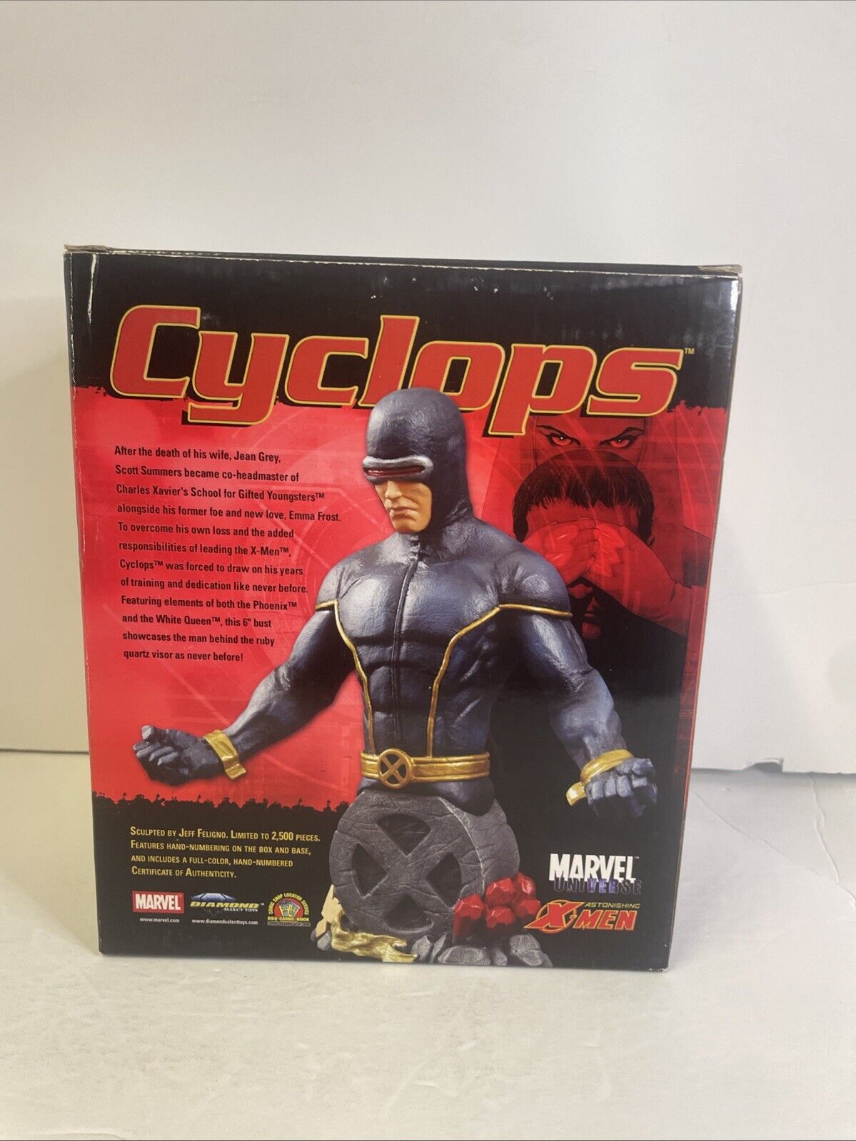 ASTONISHING X-MEN CYCLOPS DIAMOND SELECT FELIGNO BUST STATUE NEW 369/2500