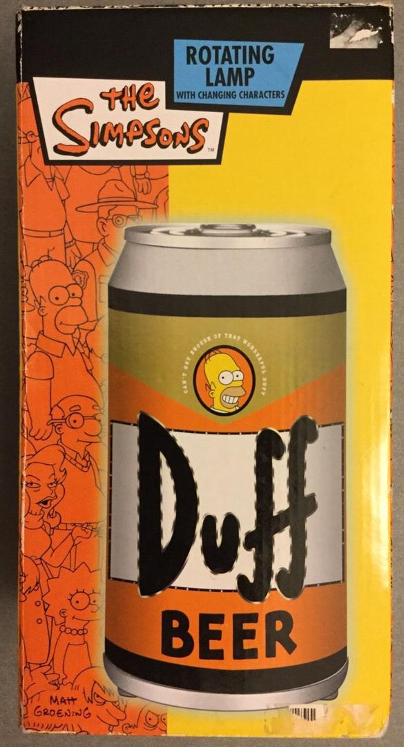 The Simpsons 2005 Duff Beer Rotating Lamp Homer Moe Barney Light Rare
