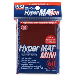 KMC Sleeves Hyper Mat Mini RED Matte Japanese Size 62x89mm (60 Count Pack)