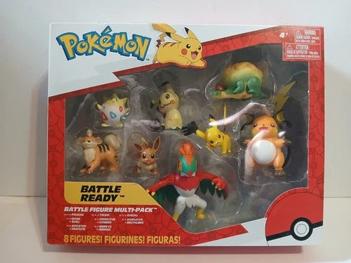 Pokemon 8 Figures Battle Ready Pack Pikachu Raichu Hawlucha NEW Jazwares 2022