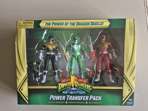 Power Rangers Re-Ignition Power Transfer 3 Pack Black, Red & Green Ranger