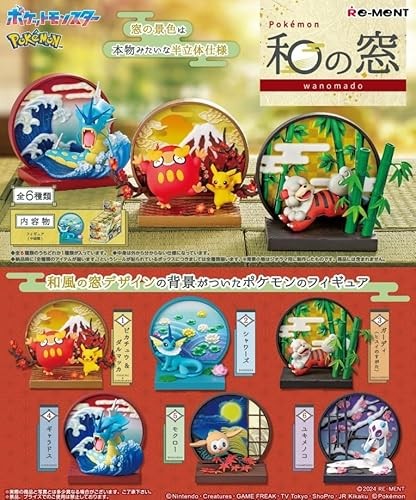 Re-Ment Pokemon Japanese Window Box, PVC ABS, 70x140x55 mm