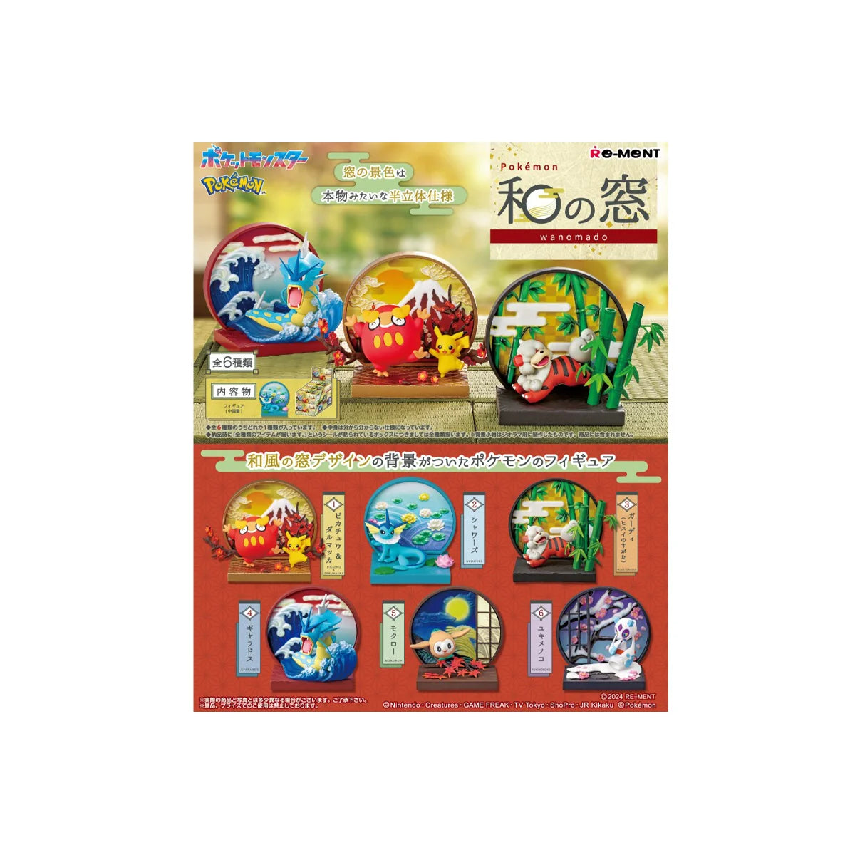 Re-Ment Pokemon Japanese Window Box, PVC ABS, 70x140x55 mm