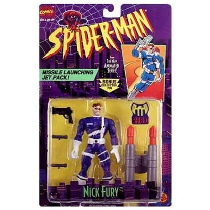 Toy Biz Nick Fury With Missile Launching Jetpack Spider-Man