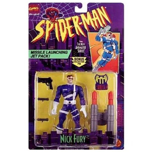 Toy Biz Nick Fury With Missile Launching Jetpack Spider-Man