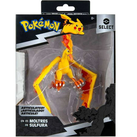 Jazwares Pokemon Moltres 6" Articulated Battle Figure with Stand