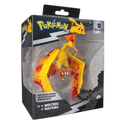 Jazwares Pokemon Moltres 6" Articulated Battle Figure with Stand