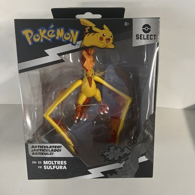 Jazwares Pokemon Moltres 6" Articulated Battle Figure with Stand