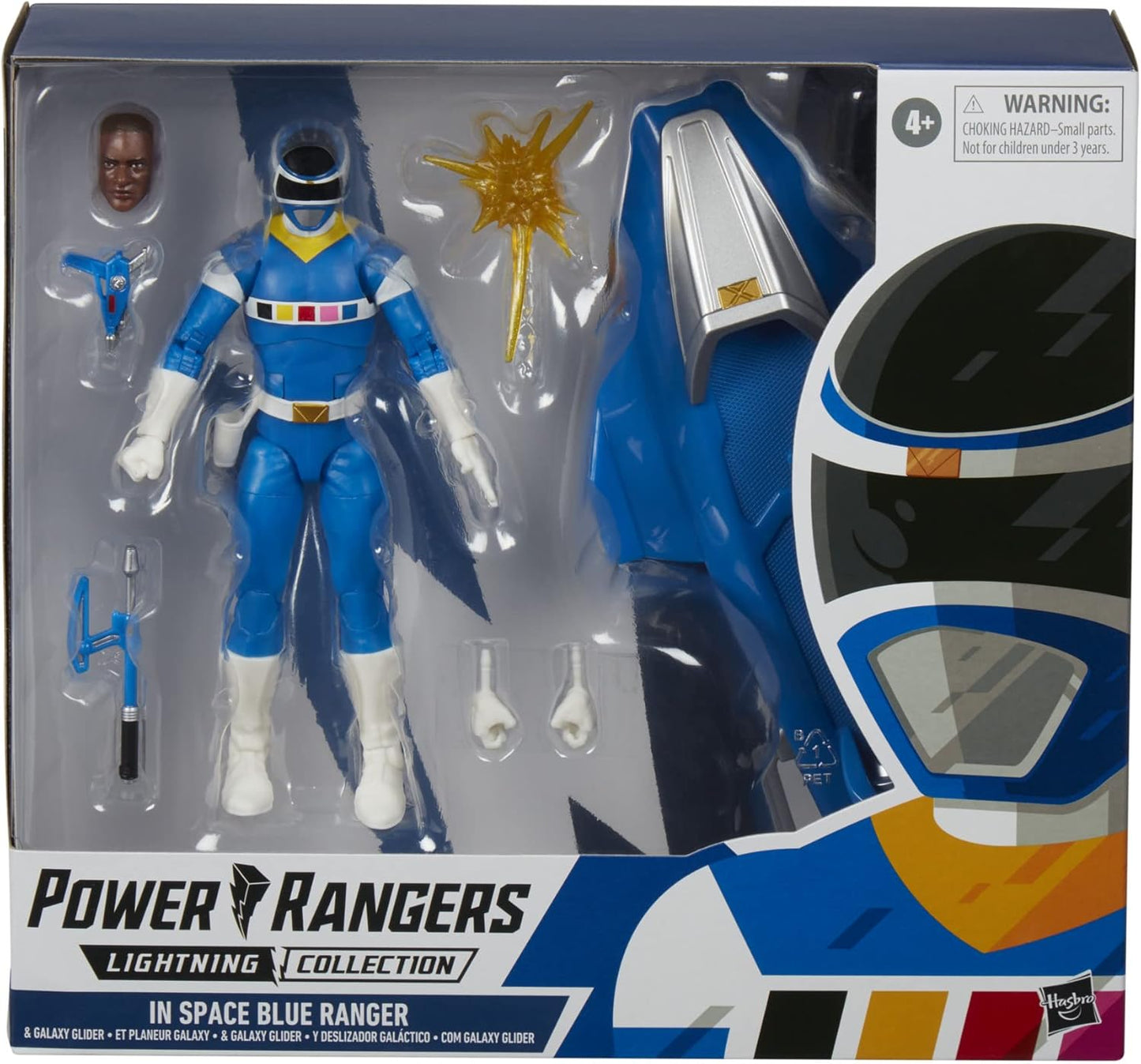 Power Rangers Lightning Collection in Space Blue Ranger & Galaxy Glider 6-Inch Premium Collectible Action Figure Toy, Multiple Accessories