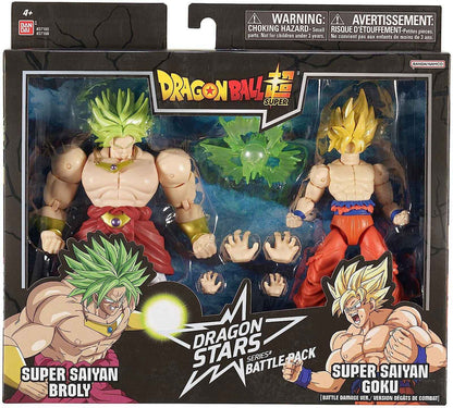 Dragon Stars Series - Dragon Ball Super - Super Saiyan Goku (Battle Damage Ver.) vs Super Saiyan Broly Battle Pack Action Figure Set