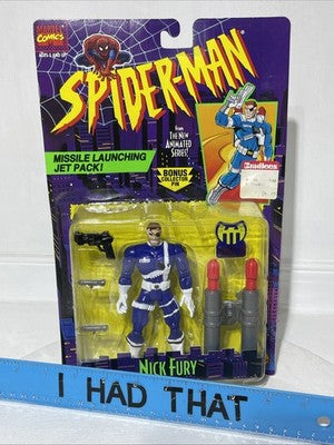 Toy Biz Nick Fury With Missile Launching Jetpack Spider-Man