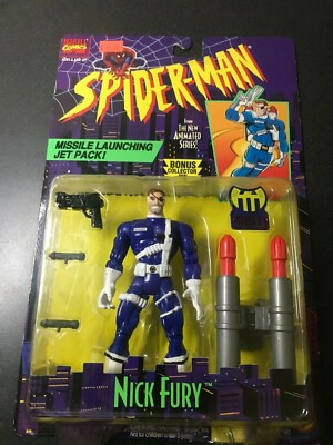 Toy Biz Nick Fury With Missile Launching Jetpack Spider-Man