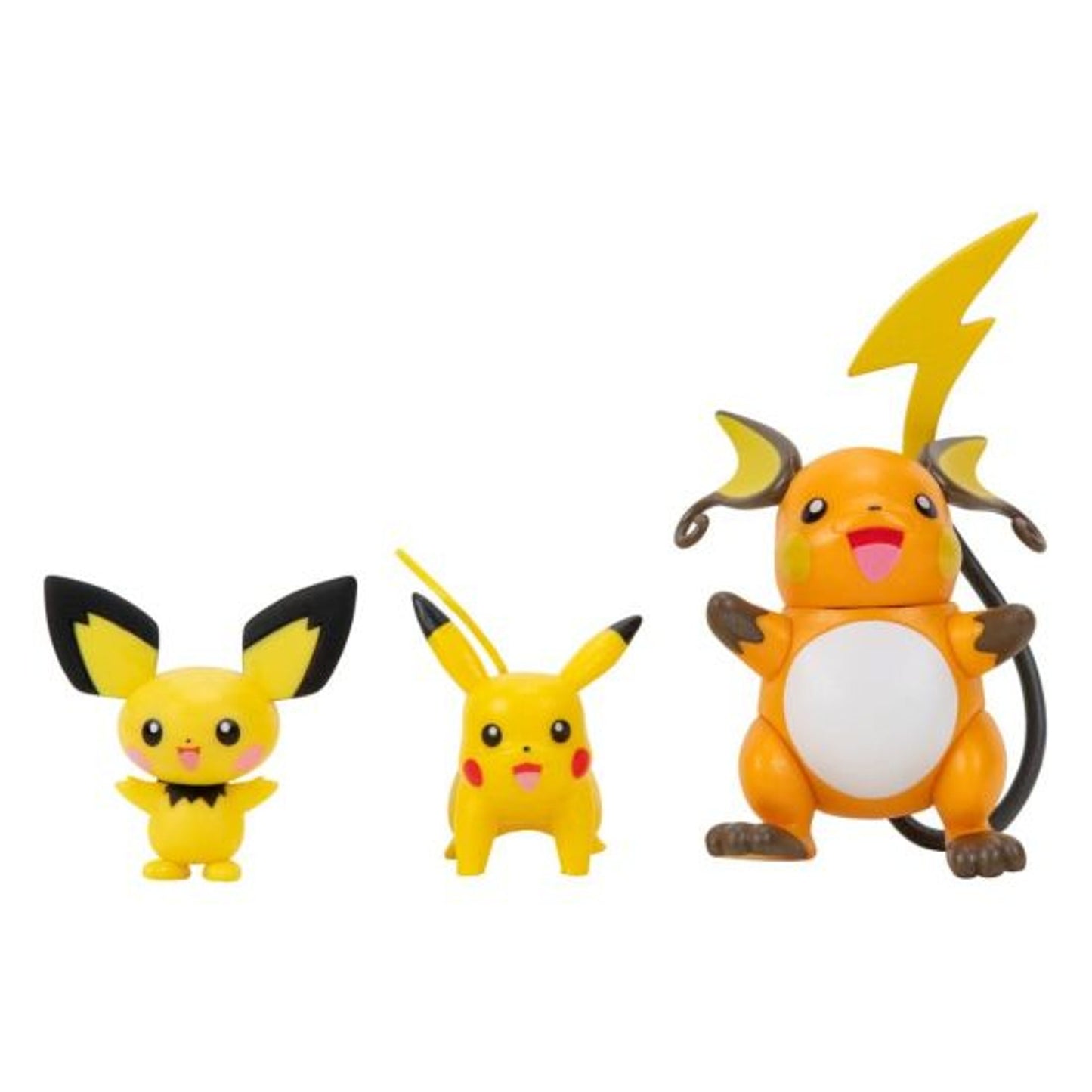 Pokémon Evolution 3 Pack - Pichu, Pikachu, Raichu Figures