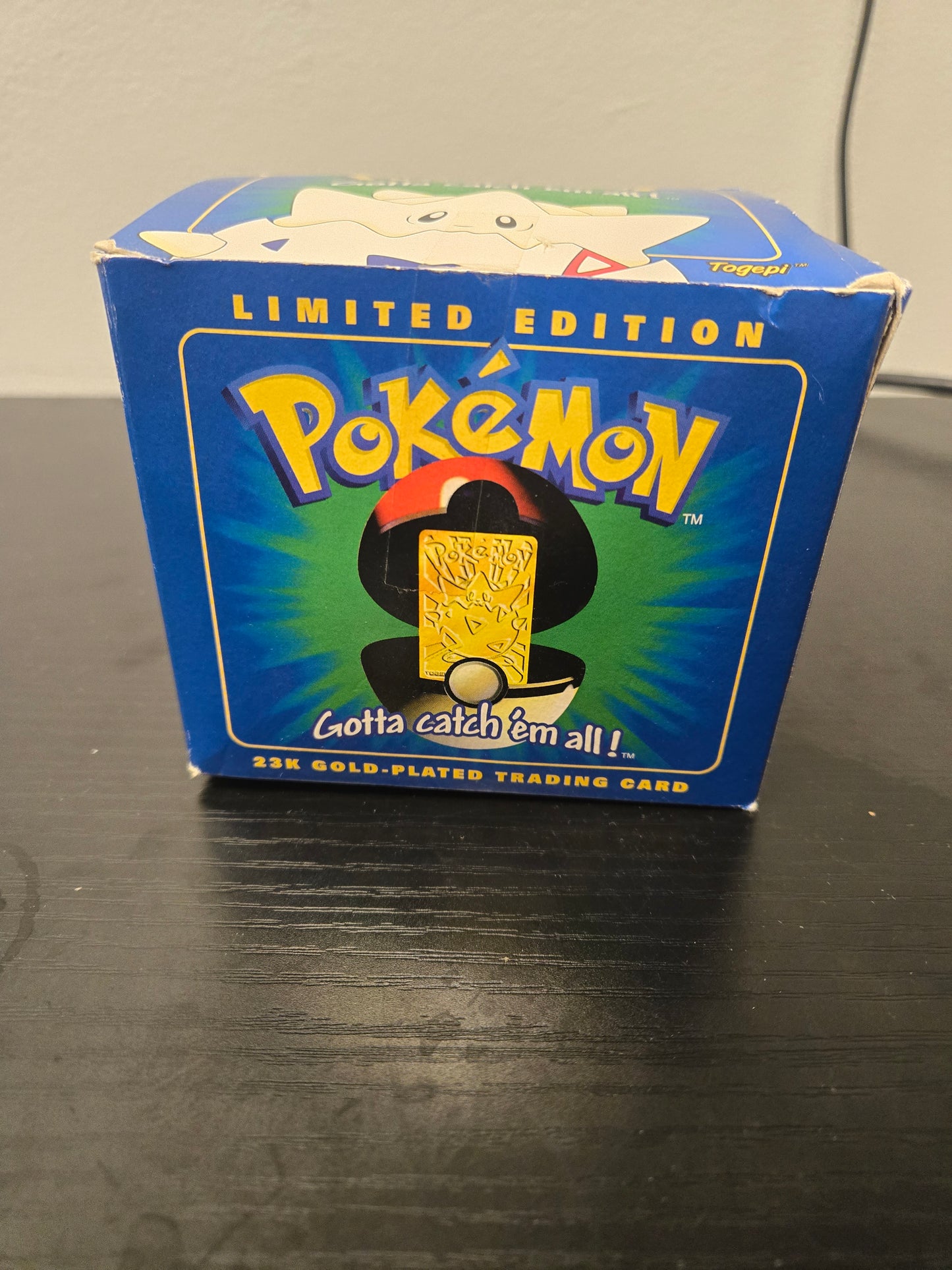 Pokemon Trading Card Vintage 1999 Burger King 23k Gold Plated Togepi BLUE BOX