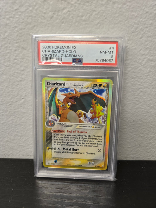 2006 pokemon ex Charizard Holo Crystal Guardians PSA NM-MT 8