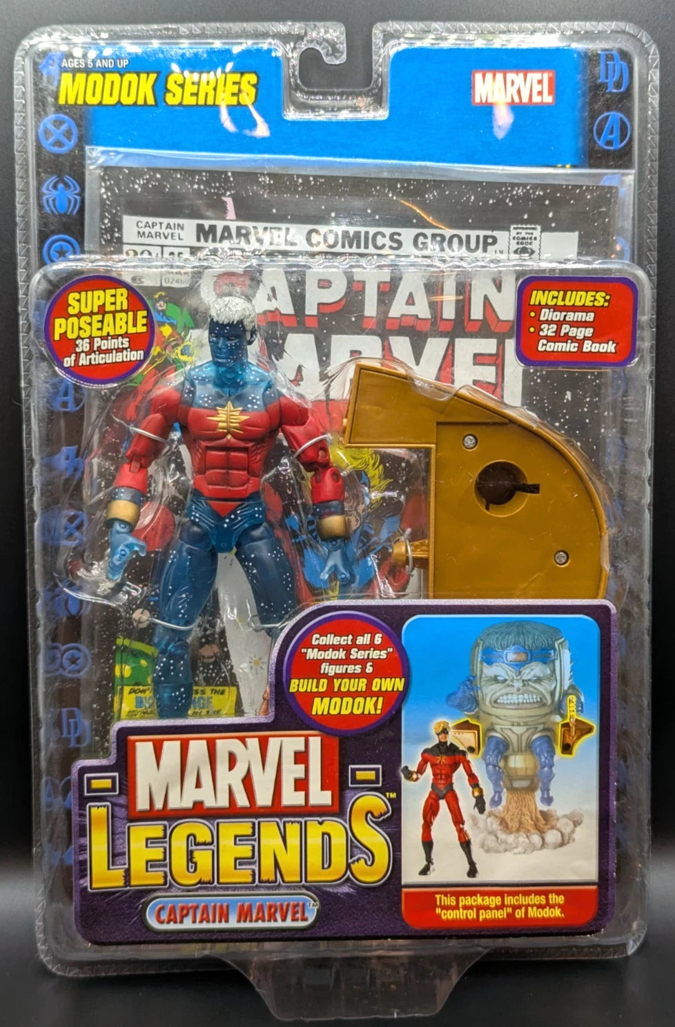Marvel Legends CAPTAIN MARVEL w/Comic - Modok Series (Blue Variant) 2006