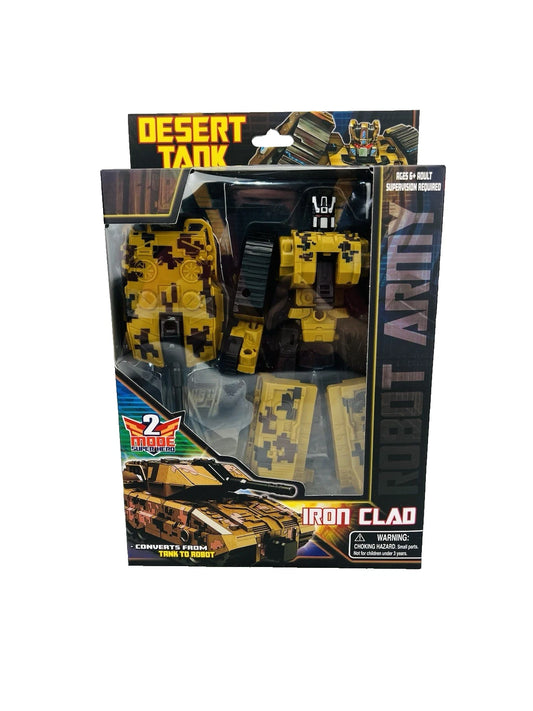 ROBOT ARMY IRON CLAD – 2-in-1 Transforming Desert Tank to Robot Action Figure