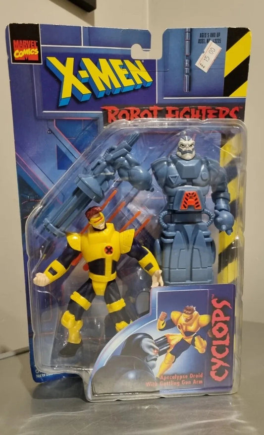 1996 X-Men Marvel Comics Cyclops Robot Fighters 5" Figure & Apocalypse Droid
