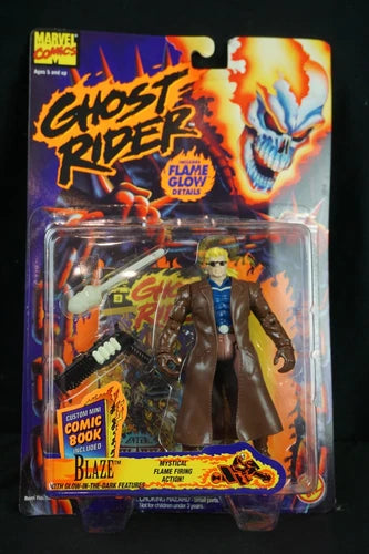 Vintage 1995 Toy Biz Marvel Comics Ghost Rider Blaze Glow in the Dark Figure