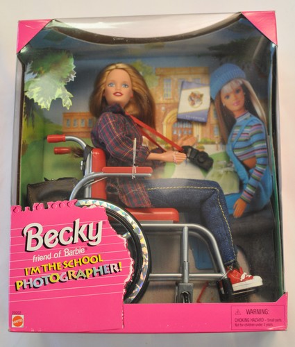 1998 Becky Friend of Barbie Mattel School Photographer Wheelchair New Sealed