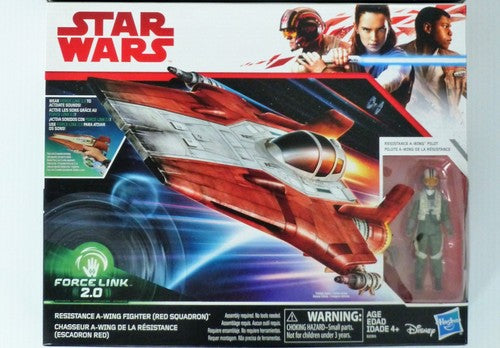 Star Wars FORCE LINK 2.0 RESISTANCE A-WING FIGHTER & PILOT (Red Squadron)