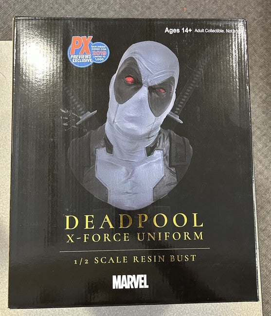 San Diego Comic-Con 2019 Marvel Legends in 3-Dimensions X-Force Deadpool 1: 2 Scale Bust, Multicolor