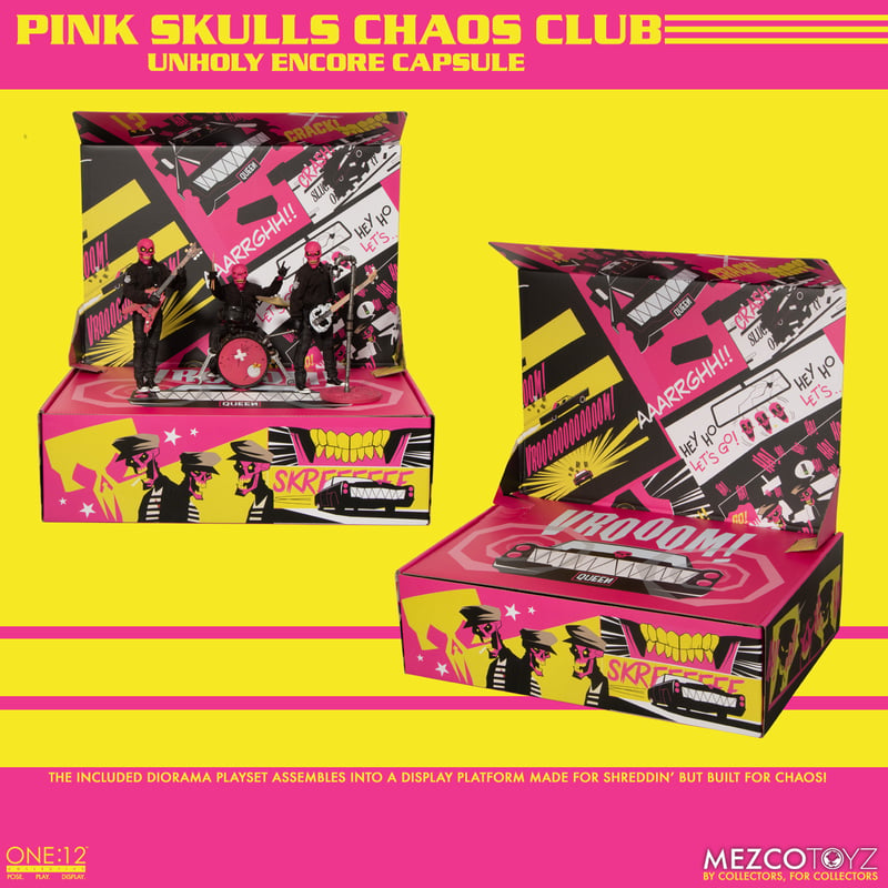 mezco pink skulls chaos club